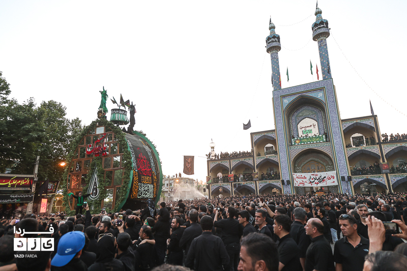 آیین «نخل‌برداری» عصر عاشورا در شهرستان مهریز